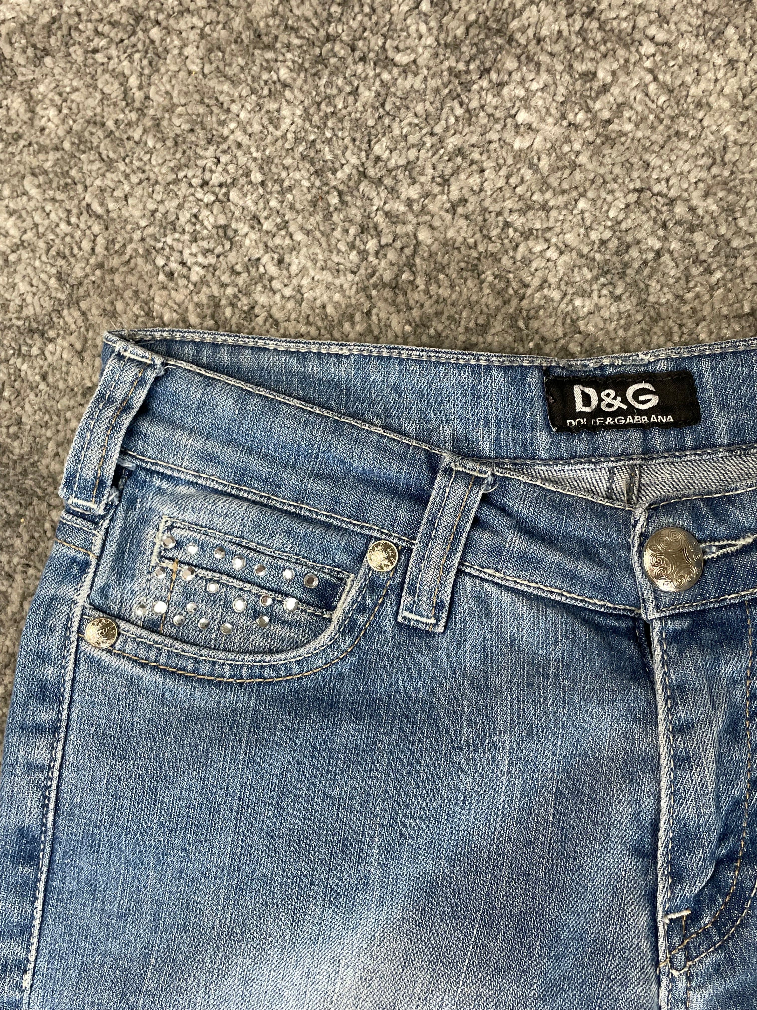 Dolce & Gabbana Strass Pocket Straight Leg Low Waist Jeans (S)