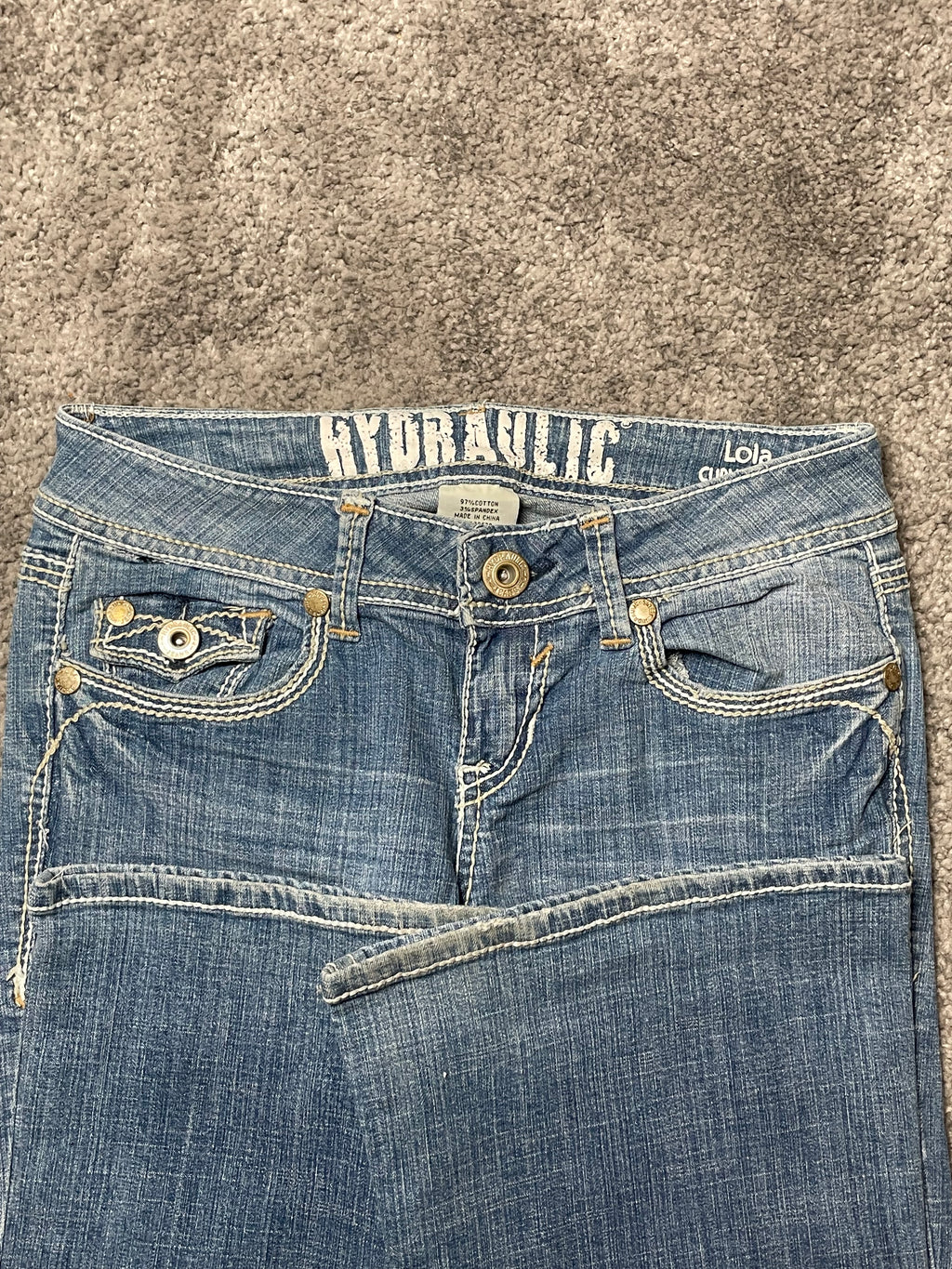 Hydraulic Curvy Flare Jeans Y2k (S)