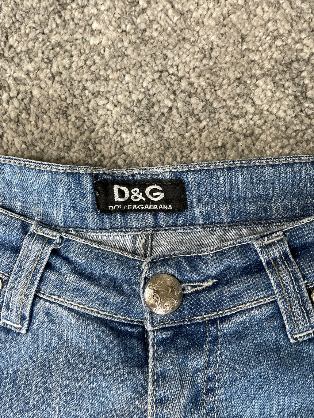 Dolce & Gabbana Strass Pocket Straight Leg Low Waist Jeans (S)