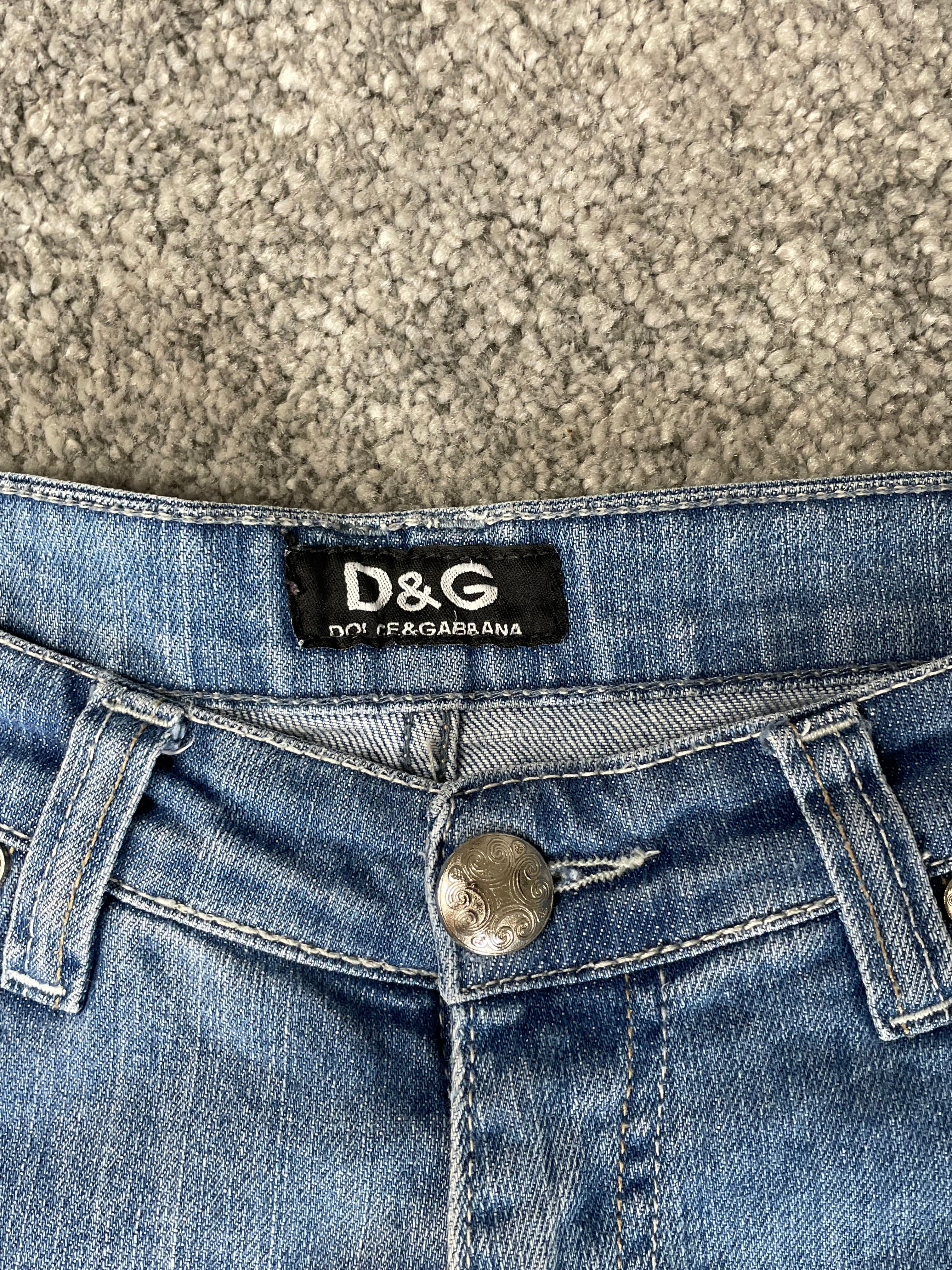Dolce & Gabbana Strass Pocket Straight Leg Low Waist Jeans (S)