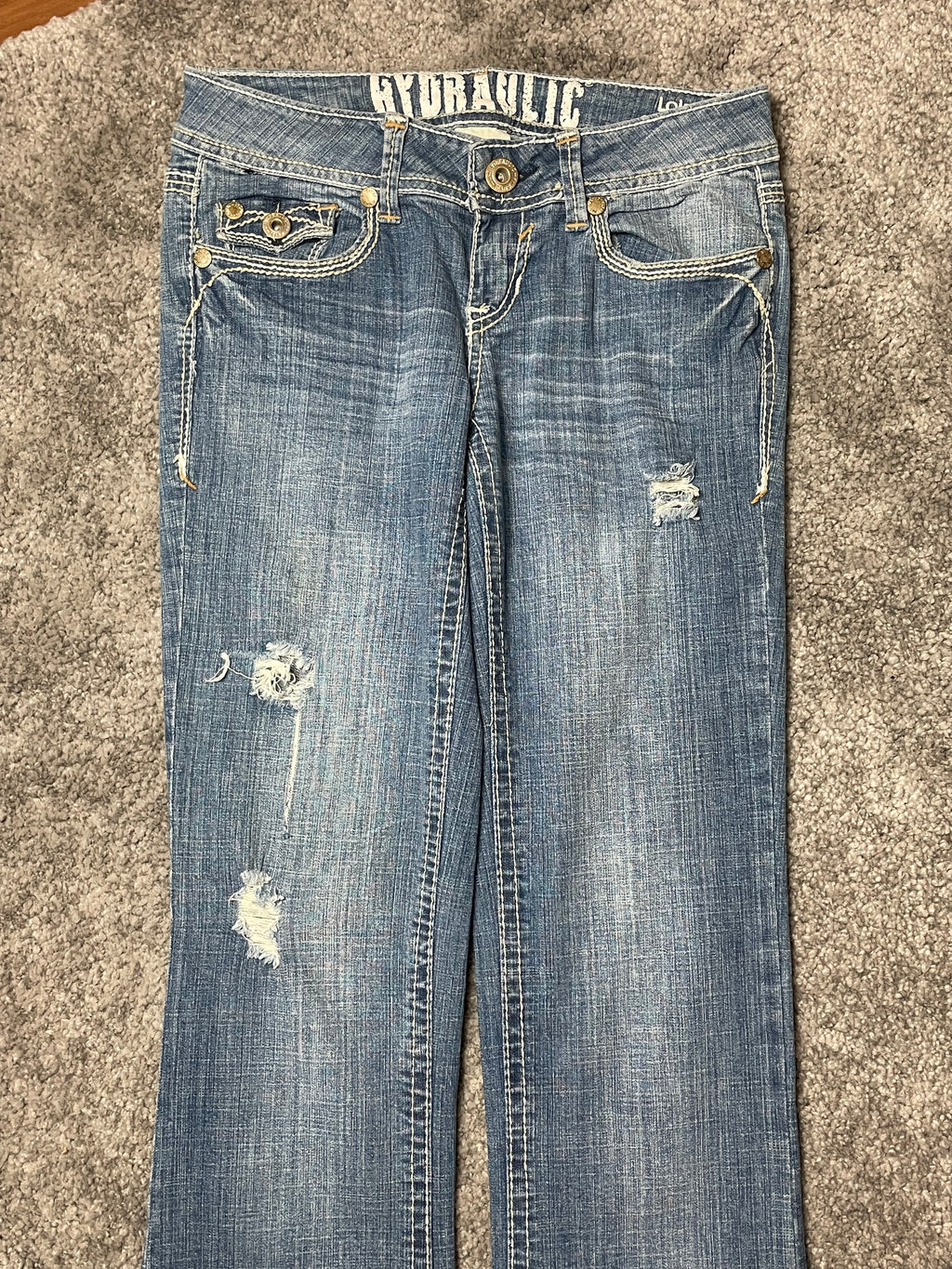 Hydraulic Curvy Flare Jeans Y2k (S)