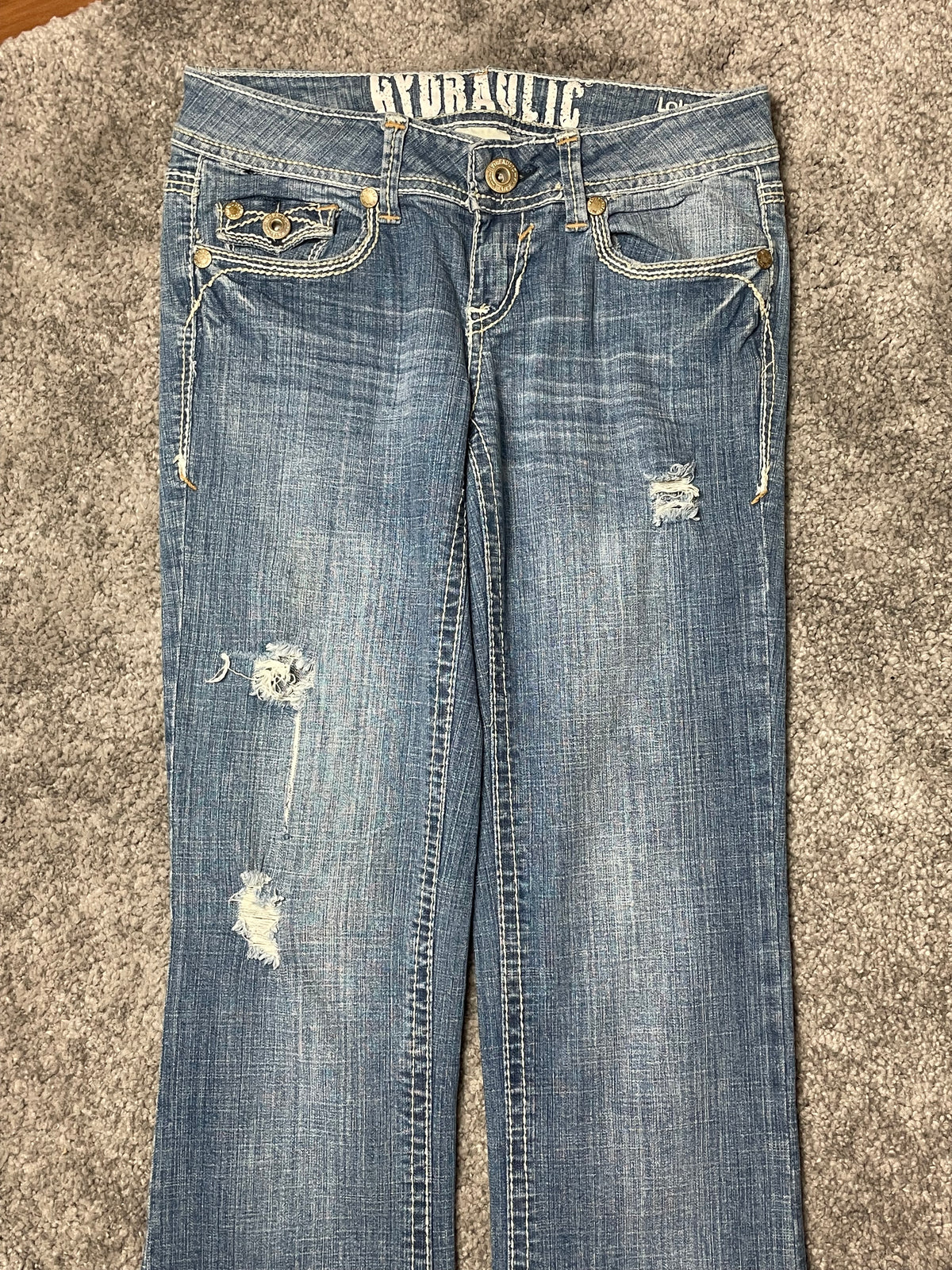 Hydraulic Curvy Flare Jeans Y2k (S)
